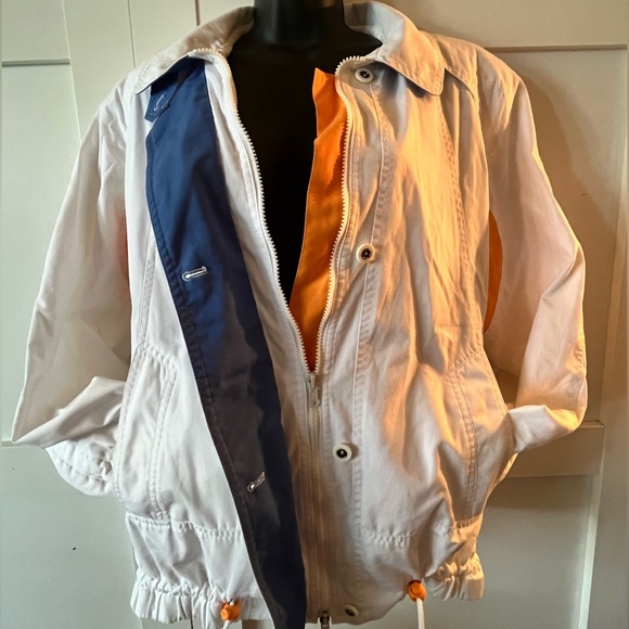 London Fog crisp White Purple Orange sport jacket bomber spring jacket - Picture 7 of 9